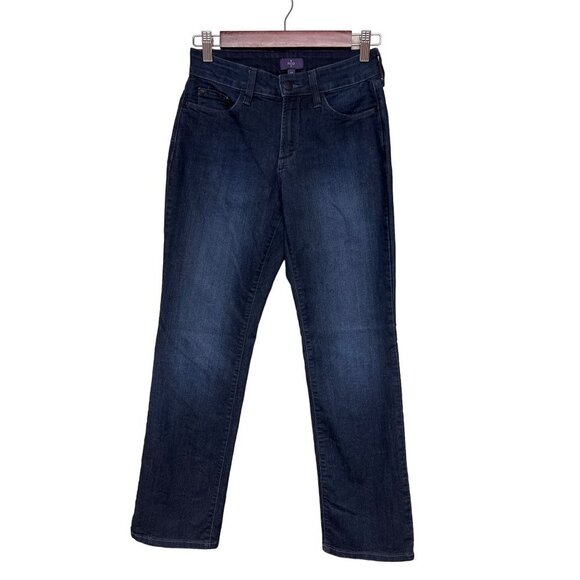 NYDJ Straight Denim Blue Jeans Lift Tuck Technology Straight Women's 0 Petite - Picture 1 of 11